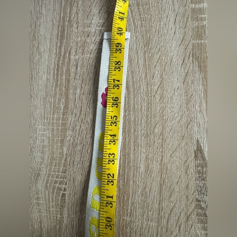 Armani Exchange Women M White Canvas Multicolor Belt - Picture 12 of 13